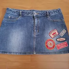 激安デニムミニスカート パッチ付き