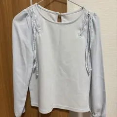 c*o様 ライトブルー 長袖 トップス 編み上げ