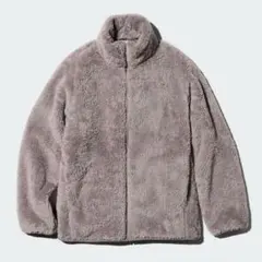 ファーリーフリースフルジップジャケット ブラウン 3xl ユニクロ　グレージュ