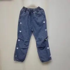 Lily Chuu キッズ デニムパンツ ハート刺繍