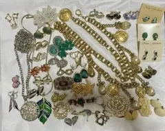 ジュエリーセット ネックレス イヤリング ブローチ GOLD シルバー　パール