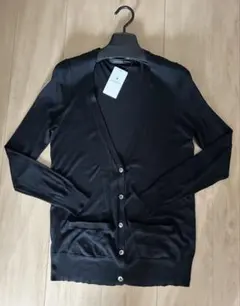 シルク100% 長袖カーディガン M 黒　ユナイテッドアローズ グリーンレーベル