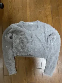 グレー　クロップドカーディガン