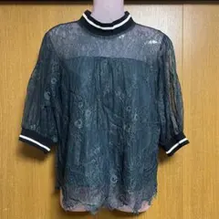 earth music&ecology ライン入りリブレースプルオーバー