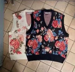 【welcome to college】flower knit vestのサムネイル