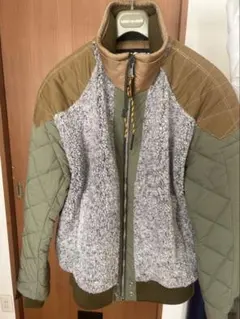 DIESEL フリースジャケット グレー/カーキ/ブラウン