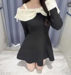 evelynリボンオフショルミニワンピース