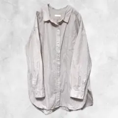 アースミュージックエコロジー　長袖　ブラウス　ベージュ　羽織り　オーバーサイズ