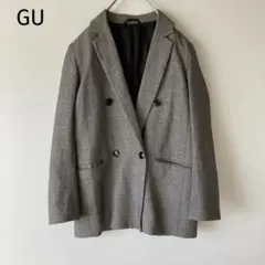 ダブルブレストチェックジャケット gu
