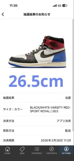 UNION JORDAN 1 FRAGMENT国内正規品 黒タグ26.5cm
