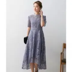 ブルーグレー　レース パーティードレス　dorrydoll 水色
