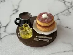 ［再販①］こんがり焼いたパンケーキ＆コーヒーセット　ミニチュアスイーツ
