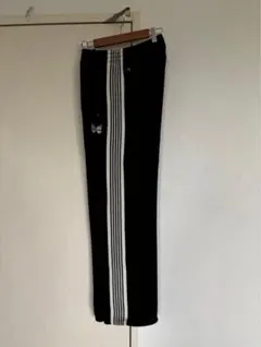NEEDLES 運動褲 絲絨 (黑色×白色) 直筒 S 尺寸