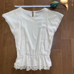 ブラウス　半袖　ナノユニバース　フリーサイズ