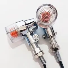 601】 丸型 ヨーロピアン ウインカー クリア 4個 ステー付属 新品