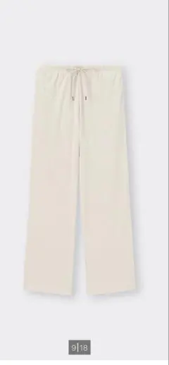 GU リブプルオンパンツ3XLクリーム色 ゴムウエスト