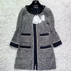 新品タグ✨ダイアグラム ノーカラーツイードジャケット アウター ビジュー パール