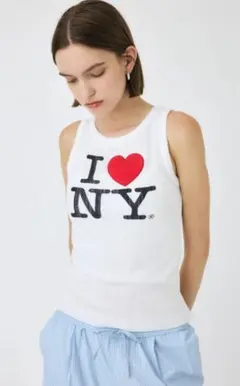 I ❤️ NY タンクトップ ホワイト　マウジー　moussyのサムネイル