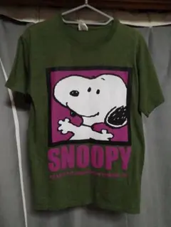 スヌーピー フルーツオブザルーム Tシャツ カーキ オリーブ ビッグプリント
