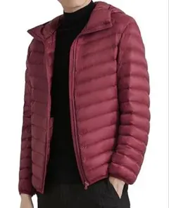 ♦️値下げ♦️フード付きバーガンディダウンジャケット