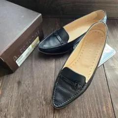 美品 399 a.testoni アテストーニ 黒 レザー パンプス ローファーのサムネイル