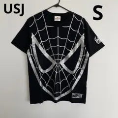 USJ ユニバ マーベル スパイダーマン 半袖Tシャツ S 黒 シルバー ラメのサムネイル