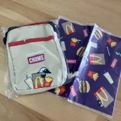 【新品未使用】マクドナルド チャムス ショルダーバッグ メガネ拭き 2点セット