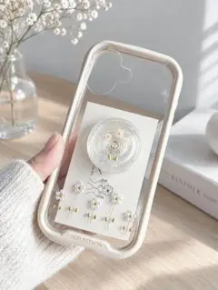 GRAGG iPhoneケース フラワーデザイン クリア - メルカリ