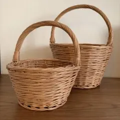 ラタンバスケット 2個