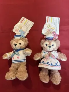 【ディズニーシー20周年】ダッフィー＆シェリーメイ　ぬいぐるみバッチ