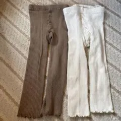 キッズスパッツ 105cm ブラウン ホワイト 2色セット　ブランシャス