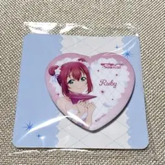 ラブライブ サンシャイン 黒澤ルビィ ハート型缶バッジ　Thank you