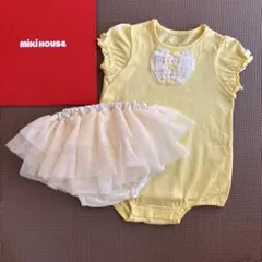 ★ミキハウス お花レースのロンパース 80＆チュールスカート ブルマ セット★