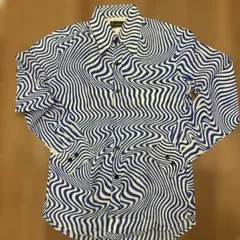 Chenaski 長袖シャツ 総柄 サイケデリック Mサイズ　ブルー未使用のサムネイル