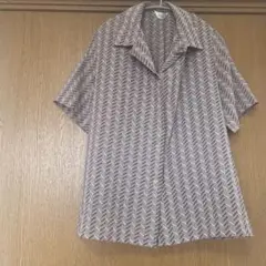 Excellent 半袖シャツ グレー系 ジグザグ　古着