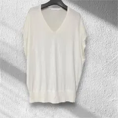 AMERICAN HOLIC ゆったりVネックニットトップス オフホワイト