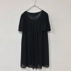 ティアクラッセ シフォンチュニック 半袖　黒 L ブラウス風 春夏　オフィスのサムネイル