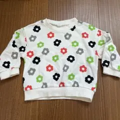 バースデイ　トレーナー　100㎝　花柄　白