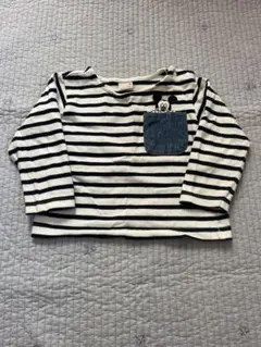 プティマインミッキー ストライプ長袖カットソー　90