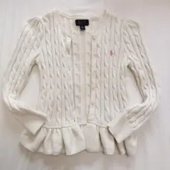 女の子　ラルフローレン　白　カーディガン　120
