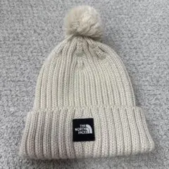 THE NORTH FACE ニット帽 ポンポン付き クリーム