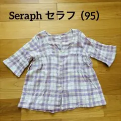 Seraph セラフ 5部丈 ブラウス チェック柄 95