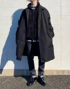 美品 L UNIQLO U ステンカラーコート チェスターコート 羽織り