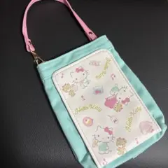 ハローキティ ポシェット ミントグリーン ティッシュ ウェットティッシュポーチ