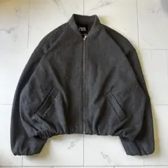 ZARA ボンバージャケット グレー M