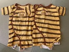 ストライプ柄ハチロンパース2枚セット　双子用