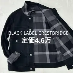 美品ブラックレーベルクレストブリッジ Gジャン デニムジャケットM チェック黒