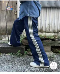 未使用 90s OLD adidas ワイドナイロントラックパンツ 3本ライン