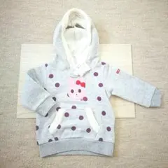 ミキハウス　ホットビスケッツ　裏起毛パーカー　80cm　トレーナー長袖トップス