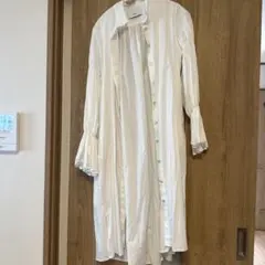 DRIES VAN NOTEN ロング 切替 ワンピース 36 タグ付 DRIES VAN NOTEN プリント切替 ドット ロング ドレス ワンピース